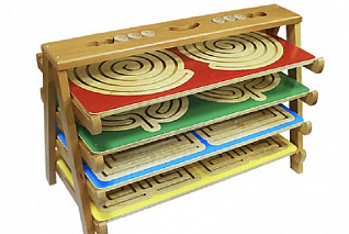 Комплект дидактических лабиринтов БОЛЬШИХ с подставкой "Монтессори"