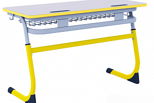 Парта двухместная регулируемая Smarty желтая