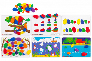 РАДУЖНЫЕ КАМЕШКИ. НАБОР С КАРТОЧКАМИ ЗАДАНИЙ A4.