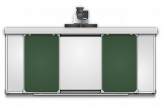 Интерактивный рельсовый комплект 4000*1200 мм с интерактивной доской 88" (комбинированный зеленый/белый)