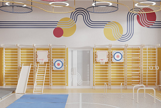 Готовый физкультурный зал для детского сада 75 м2