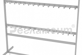 Вешалка напольная 3-х рядная 1800х600х1750мм (ШхГхВ) (СЕРЫЙ)