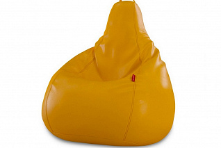 Кресло-мешок из экокожи горчичное «АЛМА»