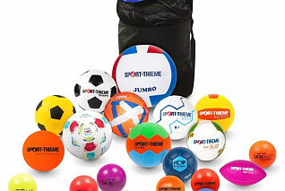 Большой набор спортивных мячей в сумке (19 мячей)