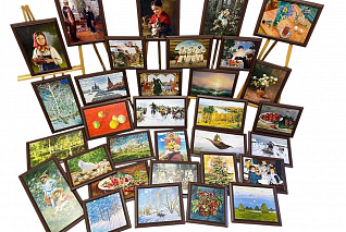 Комплект "Мир шедевров. Картинная галерея в детском саду Выпуск 2" с металлическим мольбертом