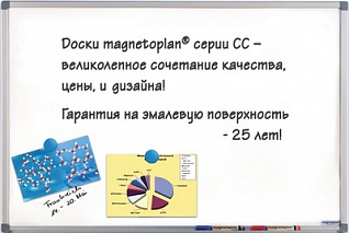 Доска белая Magnetoplan CC,1800х900мм,эмал.покрыт,магн/марк