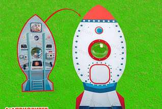 Модуль для космической станции «Ракета с иллюминатором и панелью управления» "Приоритет"