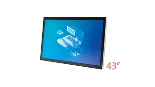 Монитор сенсорный встраиваемый AnTouch ANT-4310ip 43", PCAP (проекционно-ёмкостный), 1920х1080, 450 кд/м2, 10 касаний, DP, 2хHDMI, VGA, DVI, IP65, VESA, 2х10 Вт