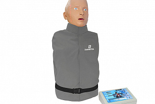 "Александр М-05" тренажер-манекен взрослого пострадавшего для отработки приемов сердечно-легочной реанимации (голова, туловище) с контроллером Zarnitza