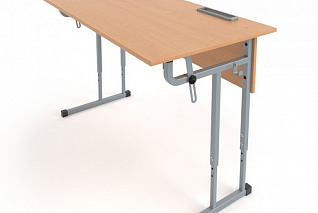 Стол ученический 2-местный с регулируемой столешницей
