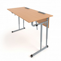 Стол ученический 2-местный с регулируемой столешницей