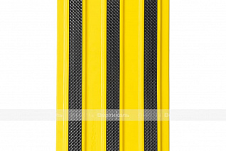 Плитка тактильная контрастная, со сменными рифами (направление движения, зона получения услуг), 180х300х6, PU/PL, желтый/черный