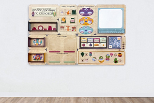 Дидактическая настенная панель «Уголок дежурных по столовой»