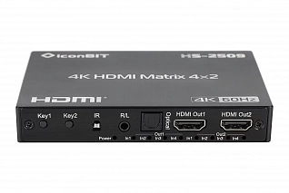 Матричный коммутатор HDMI IconBIT [HS-2509] 4x2, поддержка 4К60