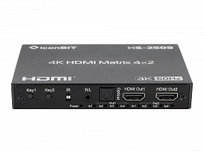Матричный коммутатор HDMI IconBIT [HS-2509] 4x2, поддержка 4К60