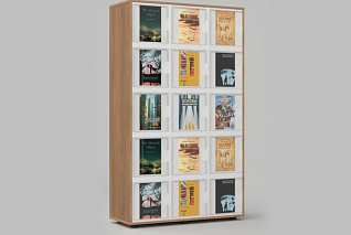 Стеллаж журнальный из коллекции СТУГЛ 90х35х150 см АЛМА