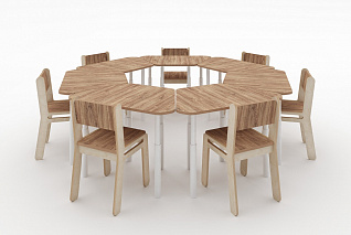 Комплекты детских столов и стульев АЛМА с телескопическими ножками для детей с 3 до 7 лет