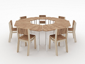 Комплекты детских столов и стульев АЛМА с телескопическими ножками для детей с 3 до 7 лет