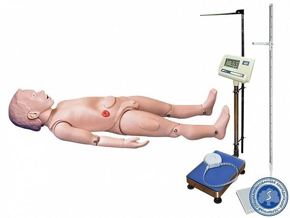 Манекен ребенка 3х лет для отработки навыков ухода с возможностью определения показателей физическогого развития