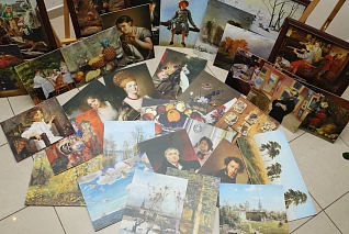 Комплект "Мир шедевров. Картинная галерея в детском саду Выпуск 1" с металлическим мольбертом