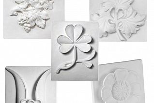 Комплект гипсовых моделей растений 3 шт  (восьмилистник, ветка клевера, гроздь винограда)