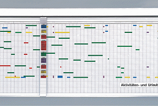 Планировщик деятельности и отпусков Magnetoplan в системной раме, 7-дневная неделя, календарная сетка 5 х 11 мм, на 80 сотрудников / мероприятий 2000 х 1000 мм. (3707255R)