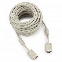 Кабель Cablexpert Premium VGA-10M-Gray, 15M/15M, 10м, серый, тройной экран, феррит.кольца