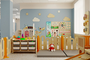 Игровой уголок в медицинском учреждении 24 м2