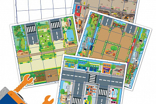 Комплект тематических полей "Городские истории с роботом Ботли" Learning Resources RB5002 (5 элементов)