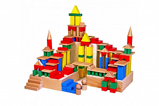 Конструктор деревянный "Развитие" - цветной (3 дер. ящ.) 300 дет. Престиж