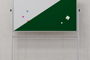 Поворотная передвижная комбинрованная доска (меловая/маркерная) 120х180