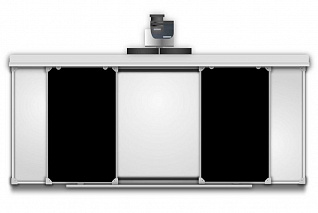 Интерактивная рельсовая система 3000x1000мм с интерактивной панелью 65" (комби черный/белый) "DigiTouch"