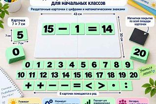 Раздаточные карточки с цифрами и математическими знаками
