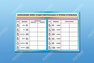  Фрагмент маркерный двухсторонний Склонение имен существительных и прилагательных